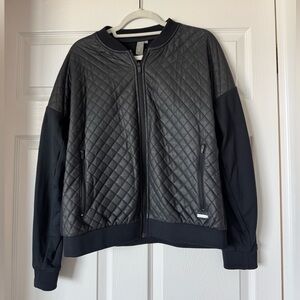 Sweaty Betty Black Quilted Bomber Jacket